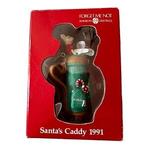 Vintage American Greetings 1991‎ "Santa's Caddy" Christmas Tree Ornament NIB